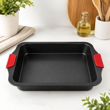 39x26cm Isınmayan Silikon Kulplu Yapışmaz Fırın Tepsisi-çok Amaçlı Pişirme Tepsisi Genel