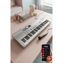 Nr-610 Çocuklar İçin 61 Tuş Usb Mp3 Pilli Mikrofonlu Org 3-12 Yaş