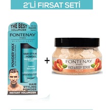 Fontenay Pudra Toz Wax Mavi 20gr + Face And Body Peeling Scrub Yüz Maskesi Şeftali 350ml 2'li Set