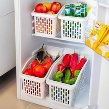 Porsima Org-23 Jumbo 4 Lü Çok Amaçlı Plastik Dolap İçi Düzenleyici Saklama Kutusu Organizer Sepet Aahşap