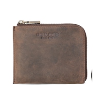 Berliner Bags Mark Deri Bozuk Para Cüzdanı Unisex Mini Cüzdan Küçük Boy Vintage Espresso