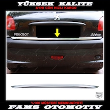 Peugeot 206 Krom Bagaj Alt Çıtası 2005 Üzeri Paslanmaz Çe...