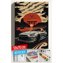 Sayılarla Boyama Seti Numaralı Tuval Fırça Boya Dahil Kasnaklı Set 50x70 Cm - Nissangtr
