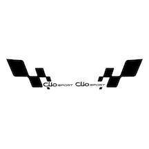 Clio Sport Racing Yan Kapı Bayraklı Desenli Sticker Yapıştıma (414948721)