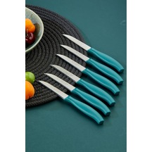 Cooker 12 Li Lüx Paslanmaz Çelik Sebze Ve Meyve Bıçağı Yeşil