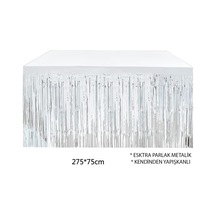 Gümüş Metalize Masa Eteği 275x75 Cm Kendinden Yapışkanlı Tarbtgsjwlbpunyf94z Çok Renkli