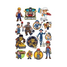 İşçi Sticker Set-2 15 Parça Telefon, Tablet, Defter, Laptop Sticker