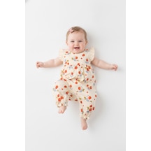 Tiffany Baby & Kids Strawberry Garden Organik Tasarımlı Tulum ekru