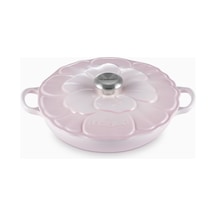 Le Creuset Çiçek Kapaklı Emaye Dökme Demir Gurme Tencere, 26cm Shell Pink