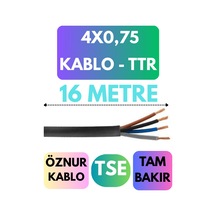 Öznur 4x0,75 Ttr Kablo Metre Seçenekli Siyah - 16 Metre