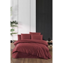 Stripe Saten Line Çift Kişilik Nevresim Takımı Bordo Çok Renkli