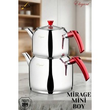 Mirage Mini Boy Bakalit Kulplu Çaydanlık Takımı - Kırmızı Kırmızı