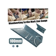 Geleneksel Ağaç İşleme Scribe Mark Çizgi Ölçer T-tipi Cetvel Delik Çizme Alümin Ölçüsü