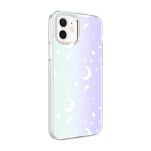 Lexroo İphone 12 M-blue Desenli Silikon İnce Kılıf - Moon