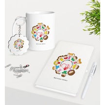 Kişiye Özel Çocuk Gelişim Öğretmeni Kupa Anahtarlık Beyaz Defter Kalem Hediye Seti-1