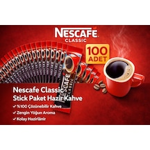 Kahve Classic 2 Gr Stick Hazır Kahve 100 Adet %100 Çözünebilir Yoğun Aromalı Diğer