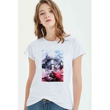 Wars Wallpaper Baskılı Beyaz Kadın Tshirt (534816479)