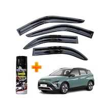 Hyundai Bayon Mügen Cam Rüzgarlığı 2020 Sonrası 4 Lü Takım +500ml Lastik Parlatıcı