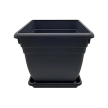 18 Litre Siyah Kare Villa Saksı, Modern Tasarım -