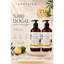 2li Fırsat %100 Doğal Kastil Sıvı Sabun - Bergamot & Limon Kokulu
