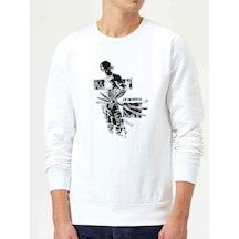 Anime One Piece Baskılı Beyaz Erkek Örme Sweatshirt (530949739)