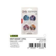 4 Parça Damla Küçük Yapışkan Askı 5361 Çok Renkli