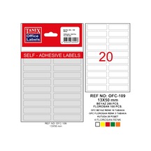 Tanex Ofis Etiketi Poşetli 13x50 Mm Beyaz Ofc-109 Çok Renkli