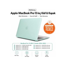 Macbook Pro 13 İnç Kılıf A2338 M1 M2 Uyumlu Mat Frosted Buzlu Yarı Şeffaf Sert Koruyucu Kapak A1706 A1708 A1989 A2159 A2251 A2289 Açık Yeşil Belirtilmemiş