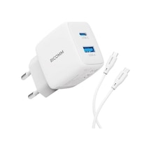25w Gan Usb-c + Usb-a Şarj Aleti Pps Pd, İpad,, Uyumlu Hızlı Şarj Cihazı + 2 Metre Type-c 60w Şarj Kablosu