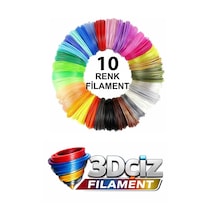 Pla 3d Kalem Filament Pla 10 Renk 10x1 Metre 10 Metre Pla Filament