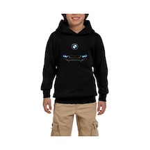 Zepplin Giyim BMW M4 Series Logo Siyah Çocuk Kapşonlu Sweatshirt Siyah