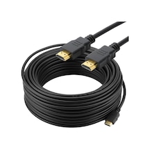 Powermaster Plastik Düz Siyah Hdmı Kablo 25 Metre Gold 48 Gbps Hız