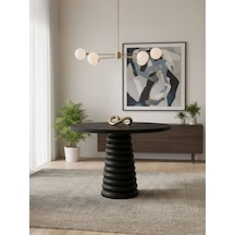 Spirra Yuvarlak Ahşap Yemek Masası 120x120 Siyah Spirra Yuvarlak Ahşap Yemek Masası 120x120 Siyah