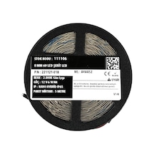 Ledronics Premium 12v Nano Hybrid Şerit Led - Dış Mekan Ip65 Su Geçirmez, 6w/mt 8mm 60 Led, 3000k Gün Işığı, 20