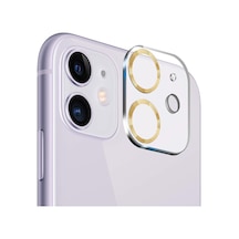 Binano Apple Uyumlu iPhone 11/12 Mini 3D Pro Kamera Koruyucu Gold
