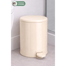 Cigo 3 Lt Banyo Mutfak Ofis Çelik Çöp Kovası - Bej