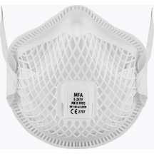 Mfa S-267v Premium Ffp2 Nr D Ventilli Beyaz Maske Plastik Kafesli, Klipssiz Konik Tasarım