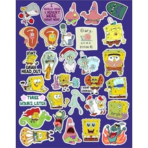 Sünger Bob Kare Şort Seri 2 Sticker Telefon Laptop Notebook Tablet Defter Matara Stiker Etiket