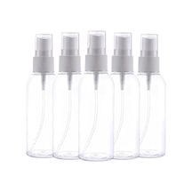Orret Home 5 Li 100 Ml Boş Sprey Şişesi Kolonya, Parfüm, Dezenfektan Ve Temizlik Solüsyonları İçin Şeffaf Taşınabilir Plastik Sprey Şişesi Seti 100 Ml