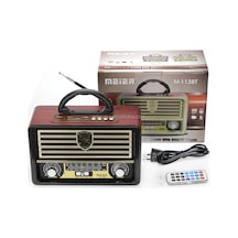 Meier M-113bt Koyu Siyah Renk Radyo Ahşap Görünümlü Bluetooth Hoparlör Fm Sd Kart Usb Girişi