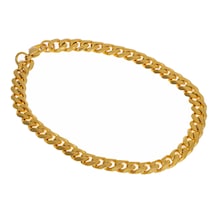 Celikchi Unisex 6 Mm Zincir Gold Renk Çelik Bileklik Gold