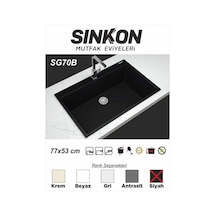 Sinkon Siyah Granit Eviye 77 x 53 - Sg70B - Sinkon