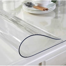 Şeffaf Masa Örtüsü 1,7 Mm 80 Cm X 180 Cm Kalın Pvc Kaymaz Masa Ör