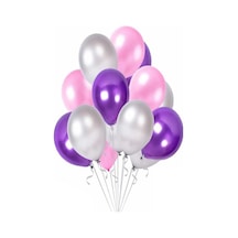 70 Adet Metalik Sedefli Mor-pembe-gümüş Helyumla Uçabilen Balon