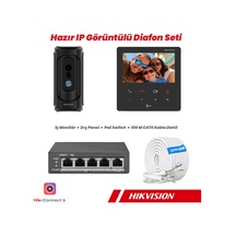Hikvision Ds-kb8113-ıme1 B + Ds-kh6110-we1 Poe Ip Görüntülü Diafon / İnterkom Seti 100 Metre Cat6 Kablolu