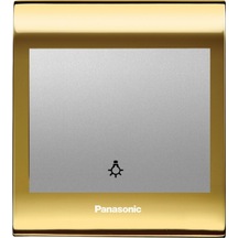 Viko Panasonic Thea Blu Light Anahtar, Çerçeve Gold+dore, Kapak Metalik Beyaz