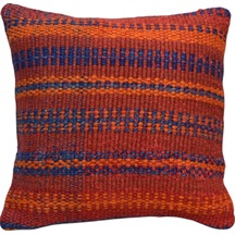 Zehra Abla Halı Yeni El Dokuma Dekoratif Kilim Kırlent Yastık Kılıfı 6453 Çok Renkli