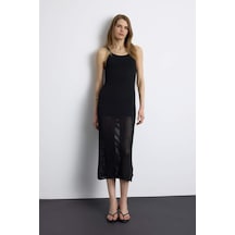 DeFacto Halter Yaka Basic Düz Kolsuz Maxi Elbise E9918AX25SMBK81