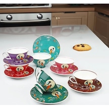 Çırağan Home Özel Tasarım Bird Fincan Takımı Çok Renkli
