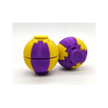 Alvera Press Küresi 3d Baskı Dönüşen Mekanik Fidget Stres Oyuncağı-mor-sarı